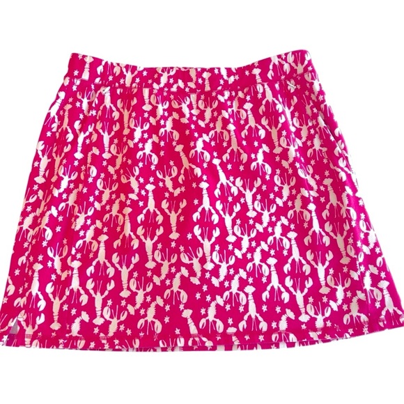 T by Talbots Skort Lobster Print Pink White Pull On Stretch plus size 2XP - Picture 1 of 13